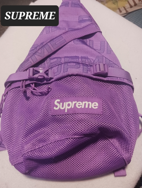 Supreme Handbags - SUPREME LOGO SLING PACK BACKPACK Purple